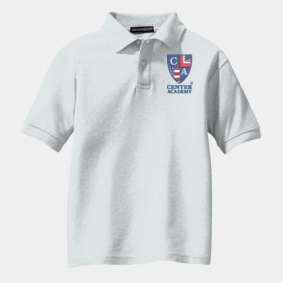 Youth Cotton Blend Center Academy Polo - WHITE Thumbnail