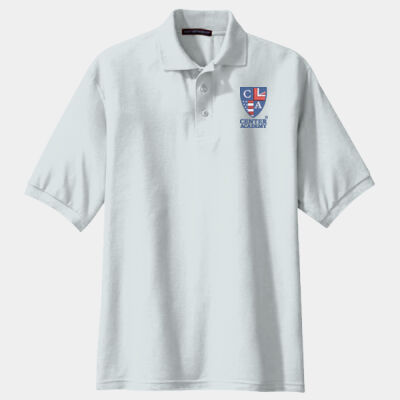 Adult Cotton Blend Center Academy Polo - WHITE Thumbnail
